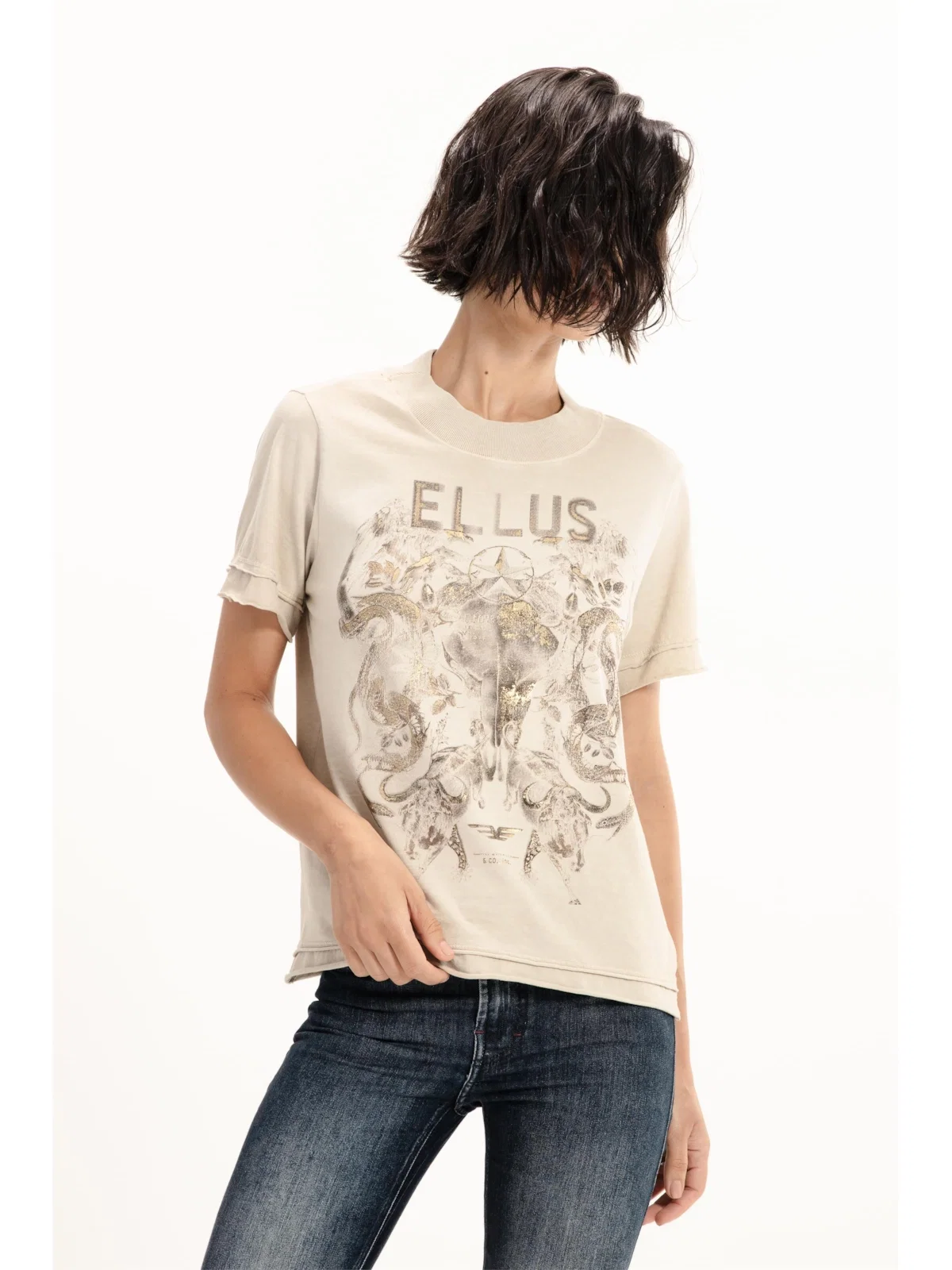 Blusa Ellus Wrath Animals Cinza Claro