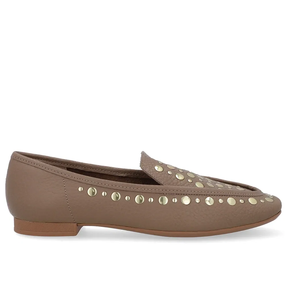 Loafer Marrom Fendi Couro Tachas — imagem 1