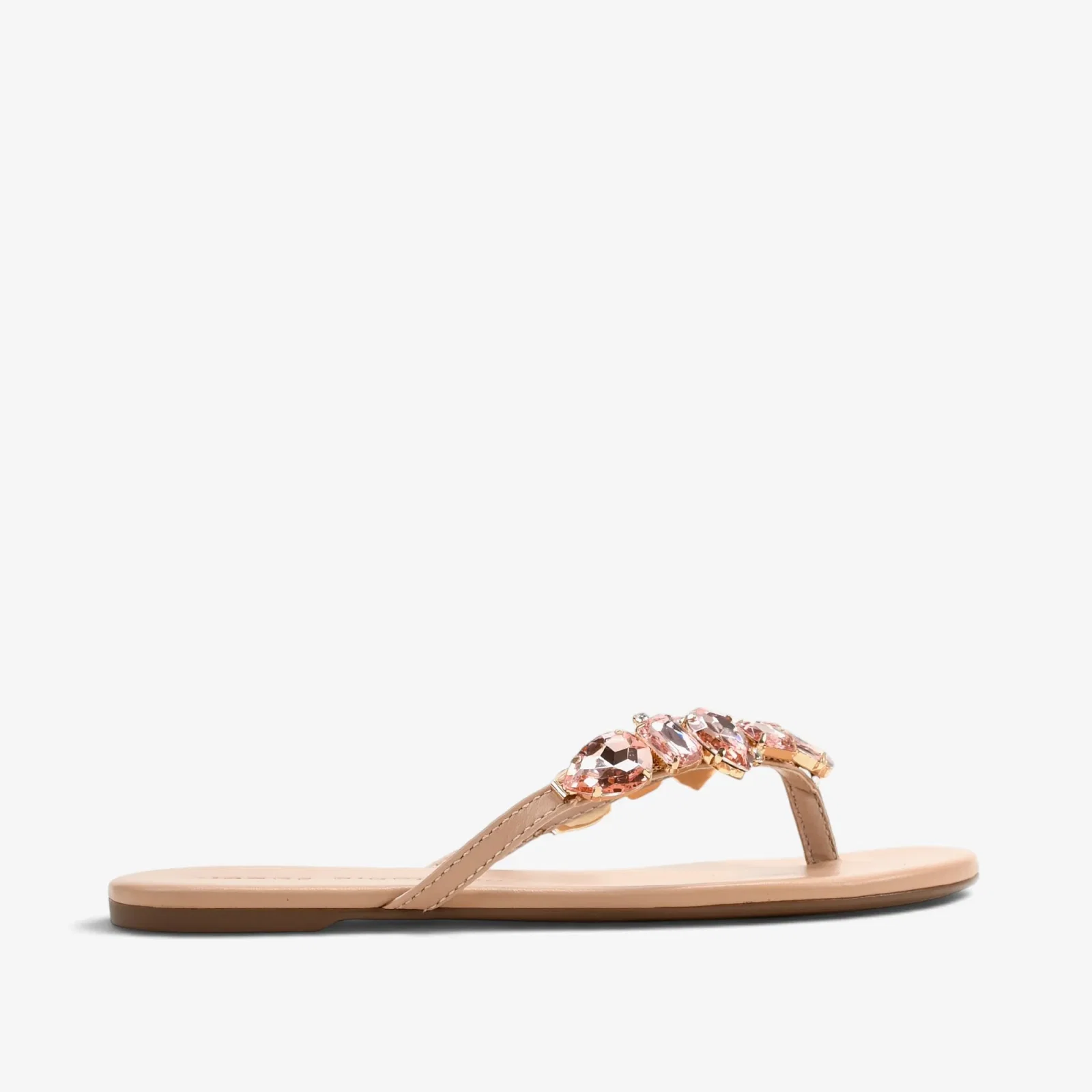 Chinelo Flat Nude Blush Couro