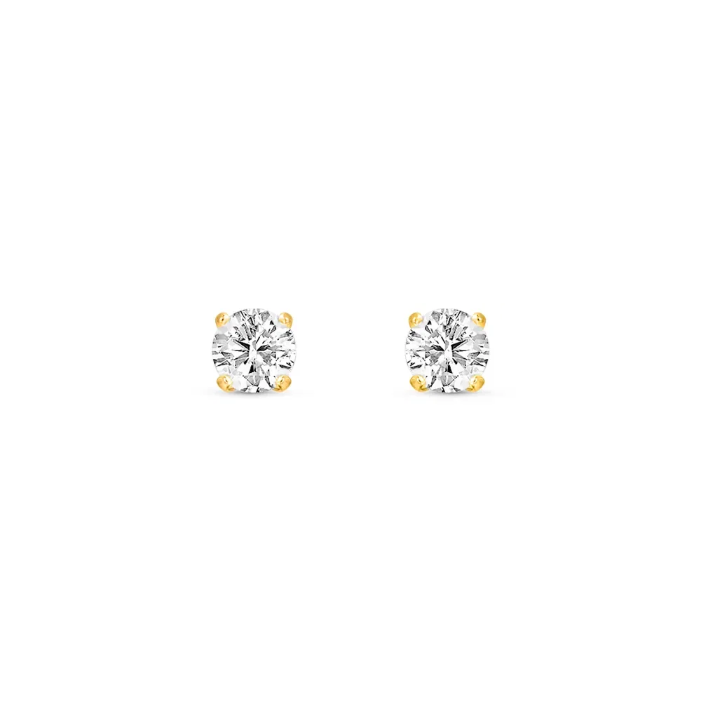 Brinco Solitário Classic em Ouro Amarelo 18k com 0,52ct de Diamante