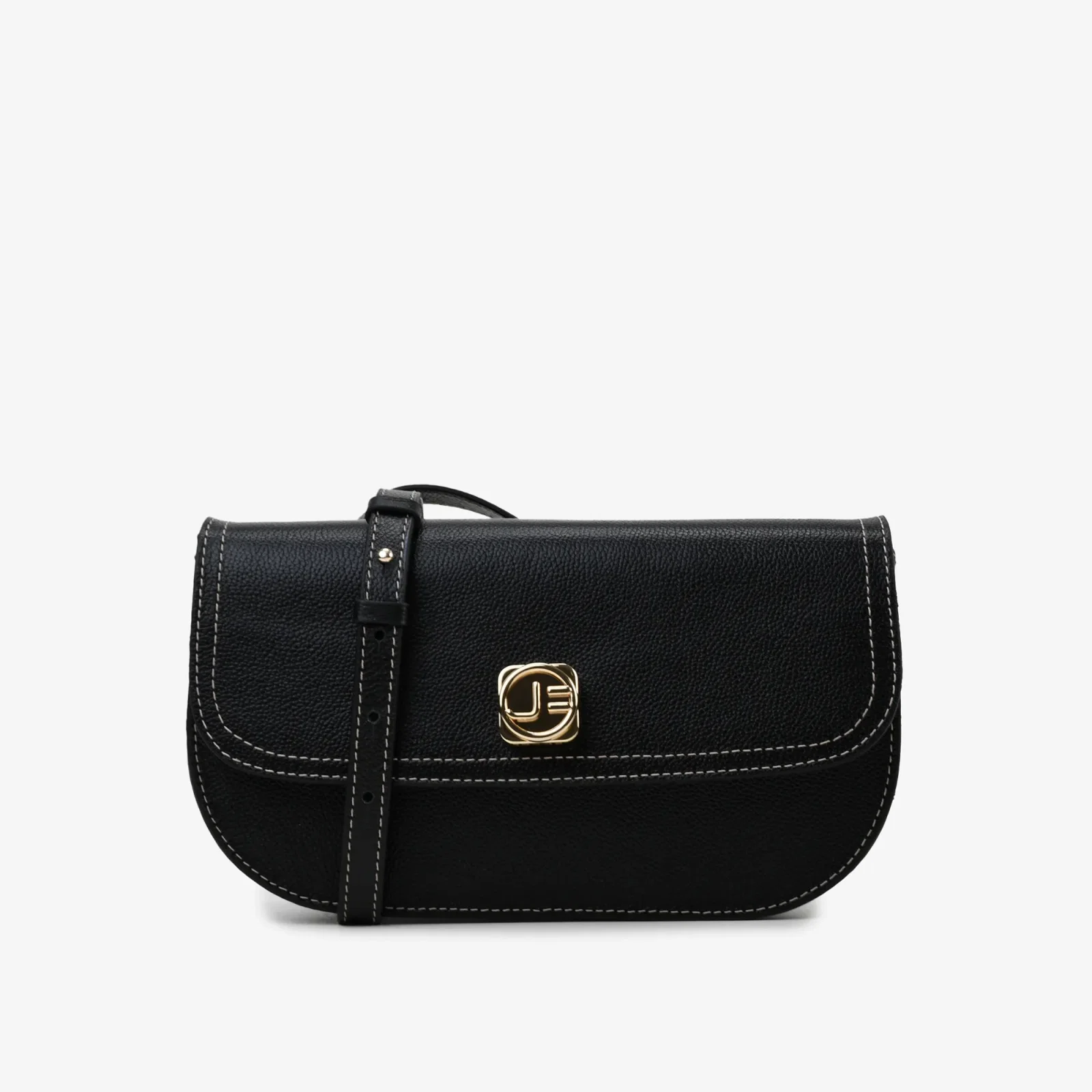 Bolsa Transversal Preto Couro