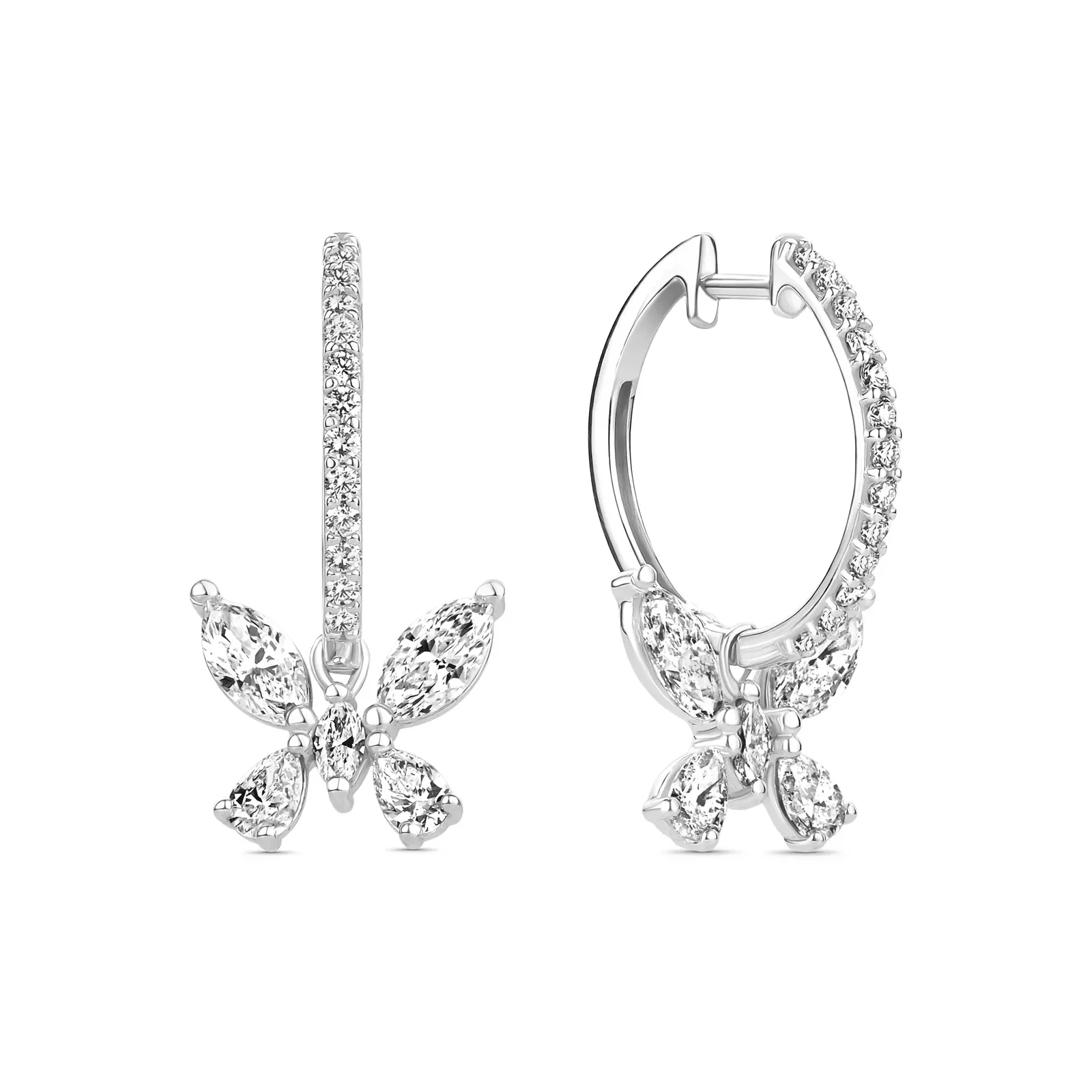 Brinco Greta Borboleta em Ouro Branco 18k com Diamante de Laboratório 3,52 ct — imagem 1