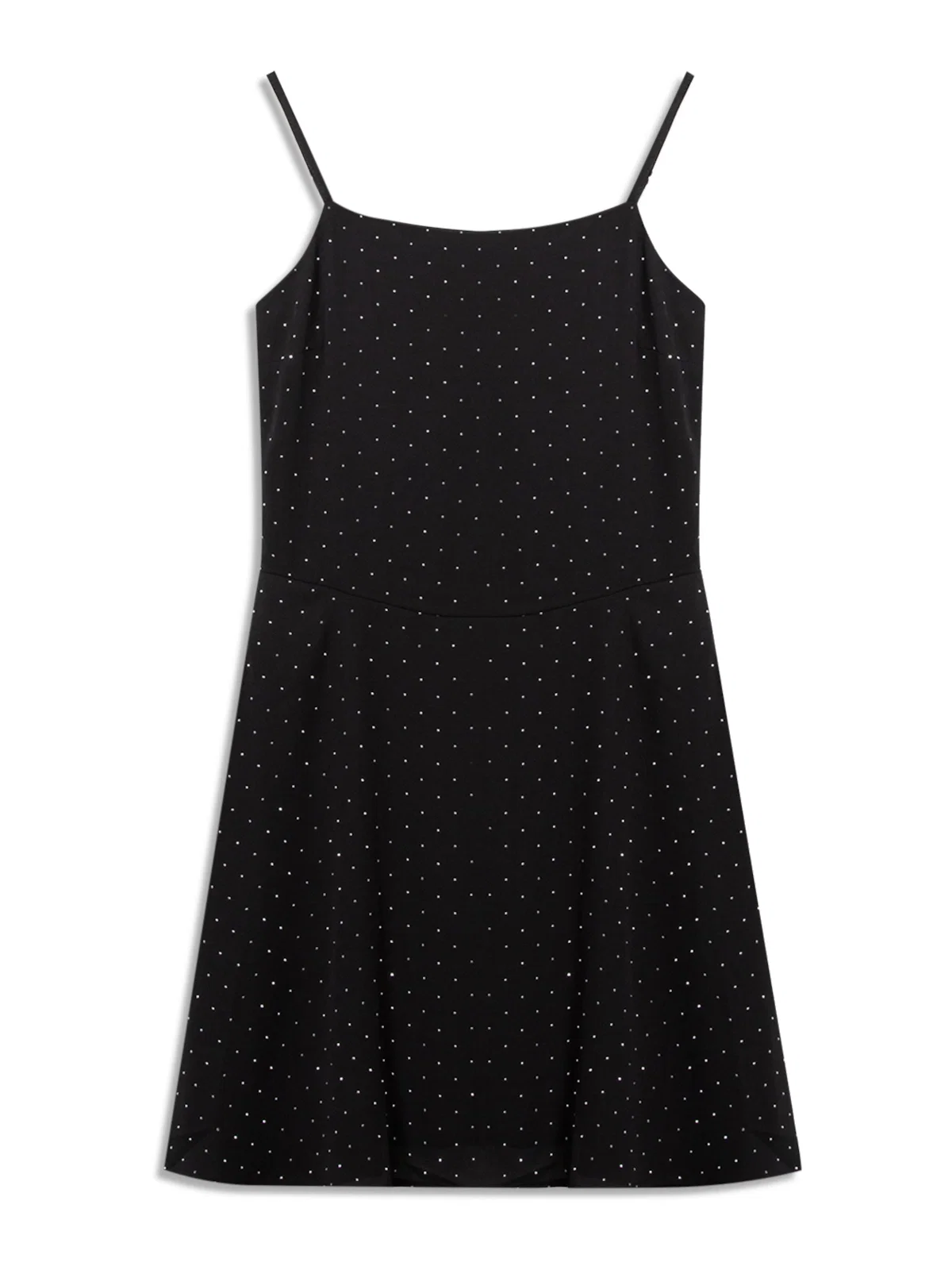 Vestido Crepe Strass Sleevless Preto
