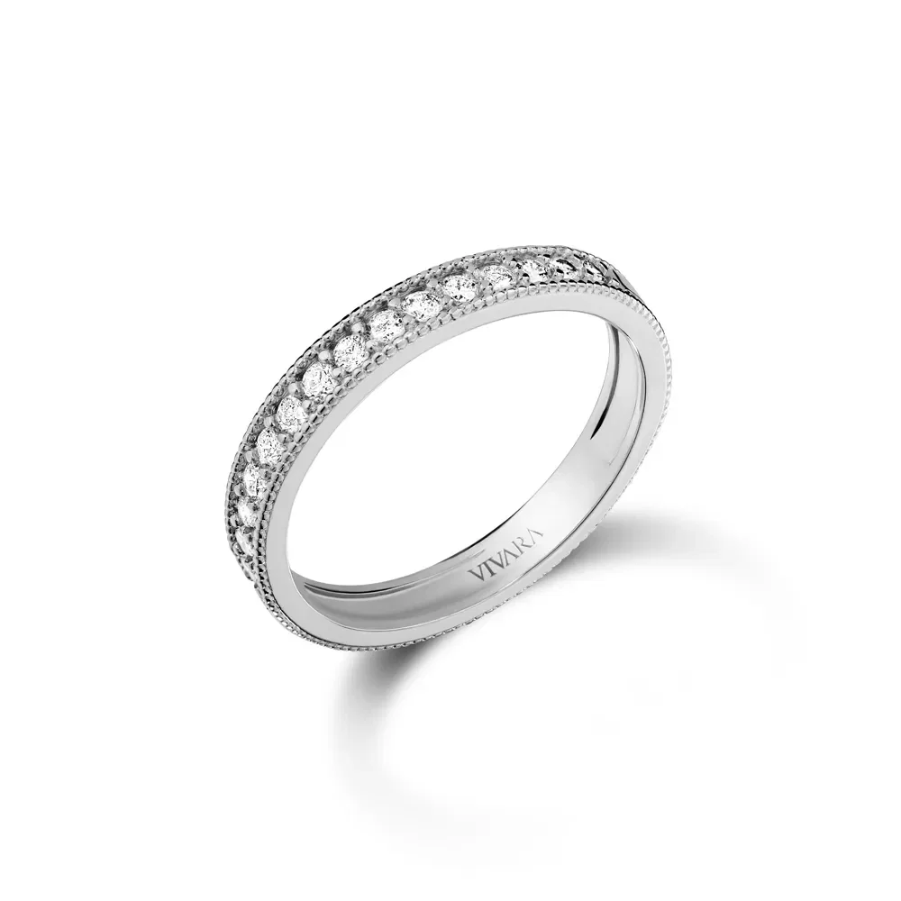 Meia Aliança Jazz em Ouro Branco 18k com Diamantes 0,34 ct — imagem 1
