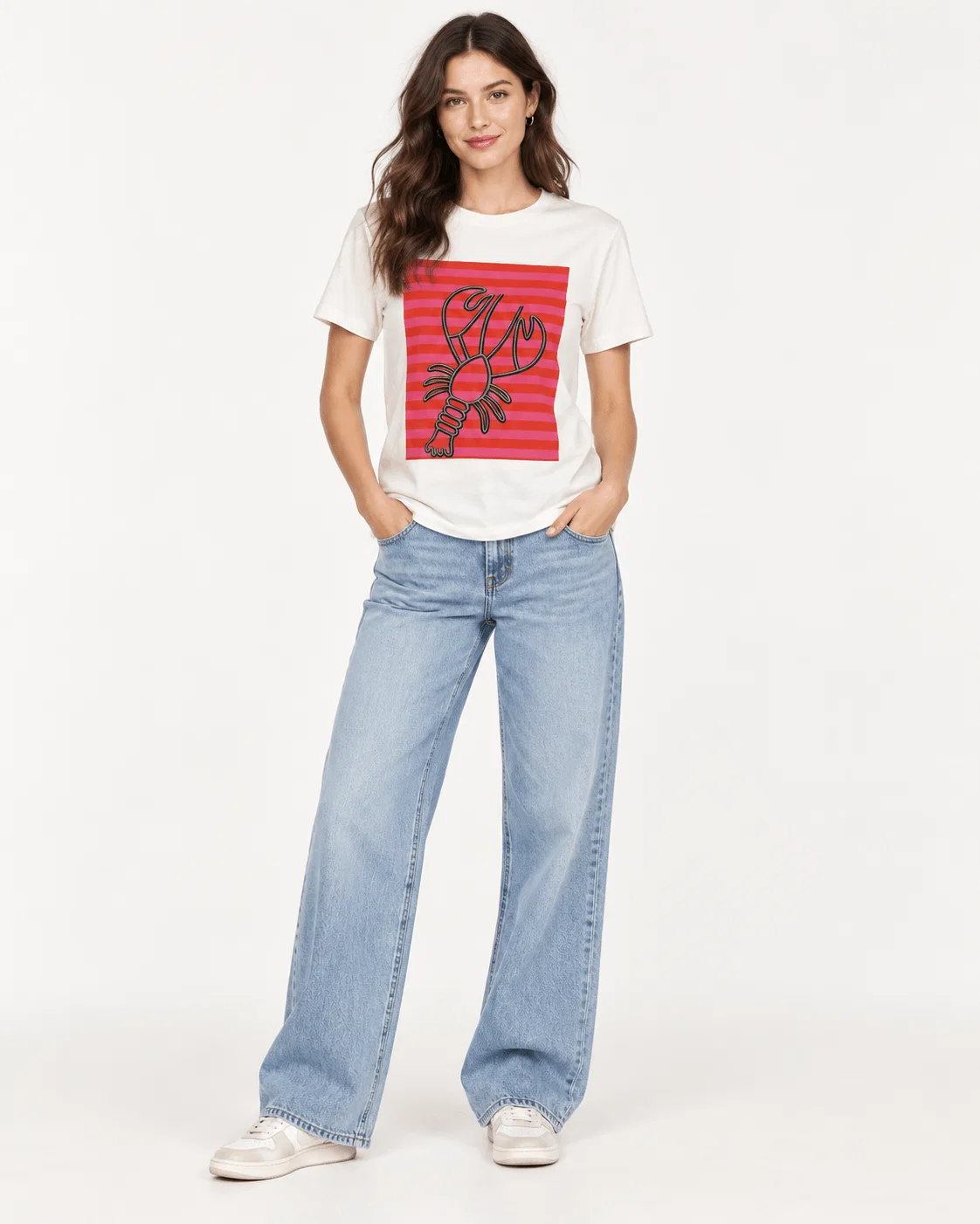 T-Shirt Listras Lagosta - Off White — imagem 1
