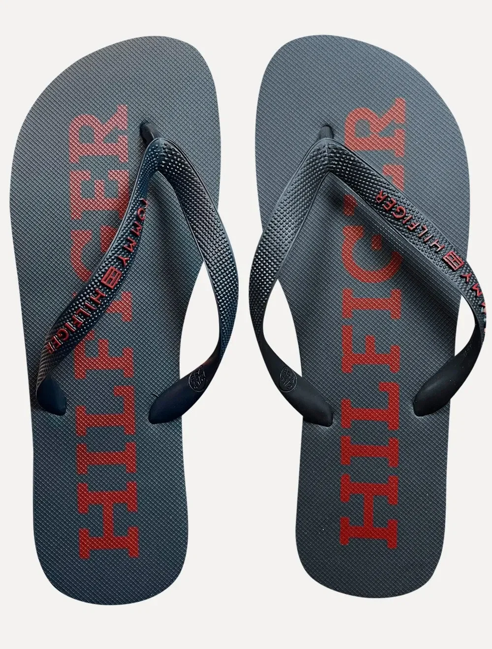 Chinelo Tommy Hilfiger Masculino Silk Logo Beach Rubber Azul Marinho / Vermelho