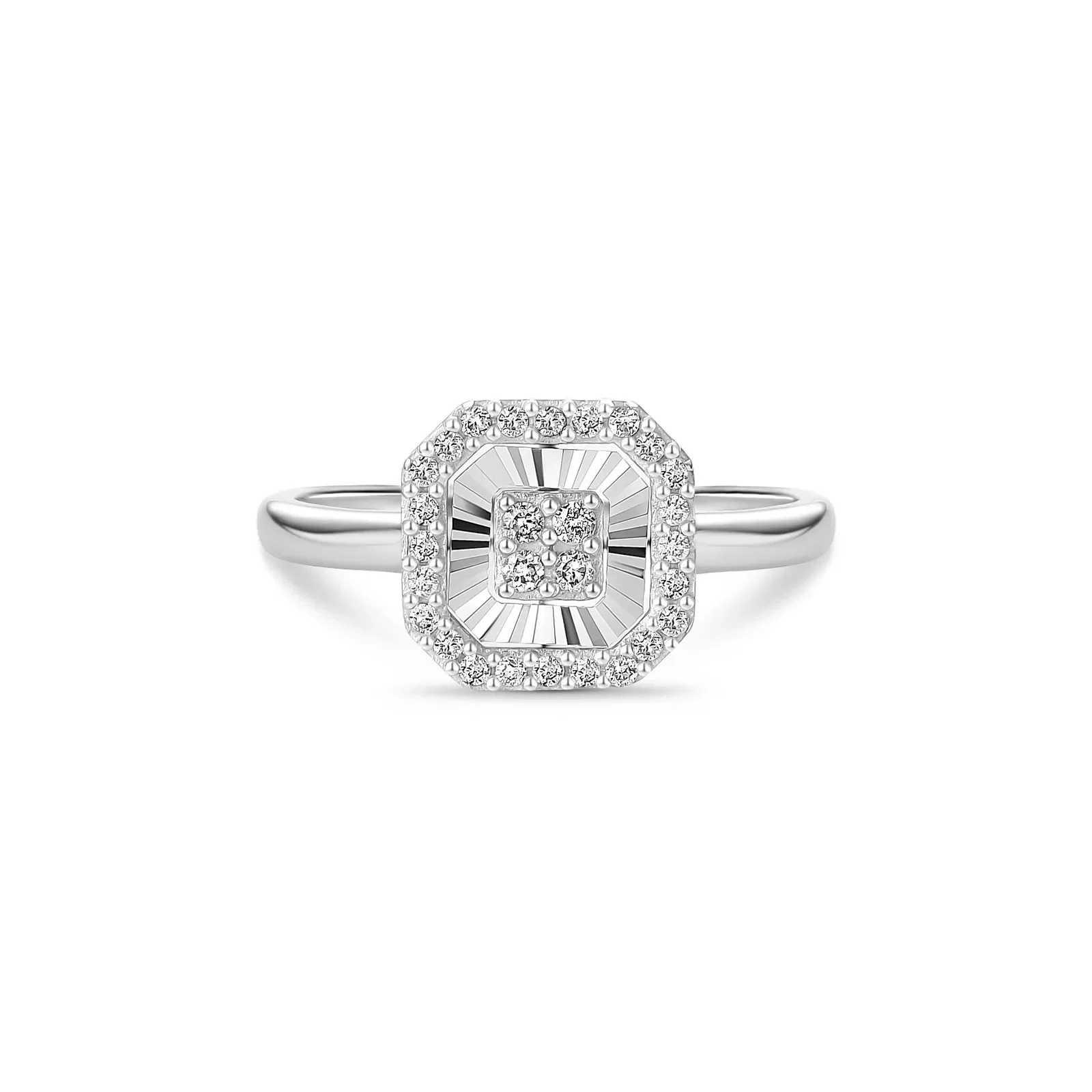 Anel Lumina II em Ouro Branco 18k com Diamantes 0,16 ct — imagem 1