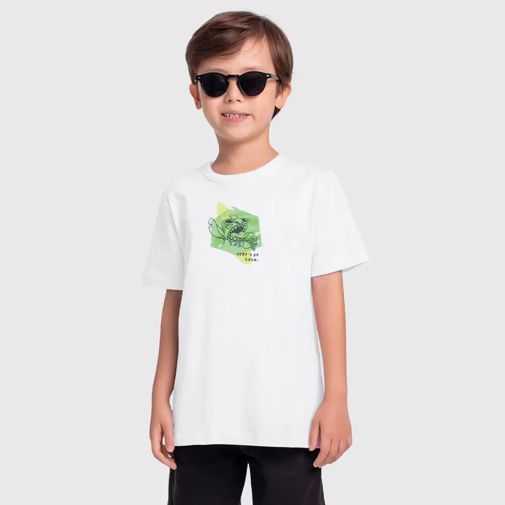 Camiseta com detalhe de silk relevo em 3D Stitch