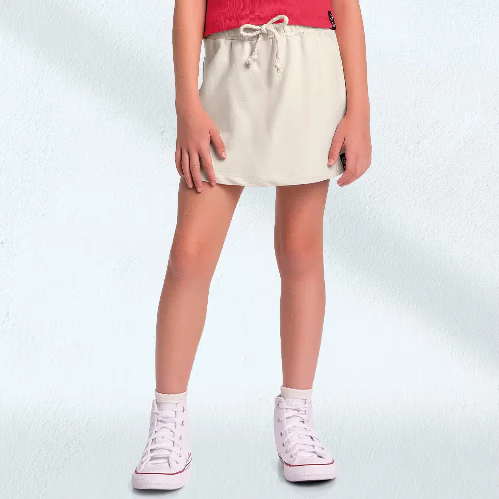 Short-saia em moletinho com cadraço decorativo — imagem 1