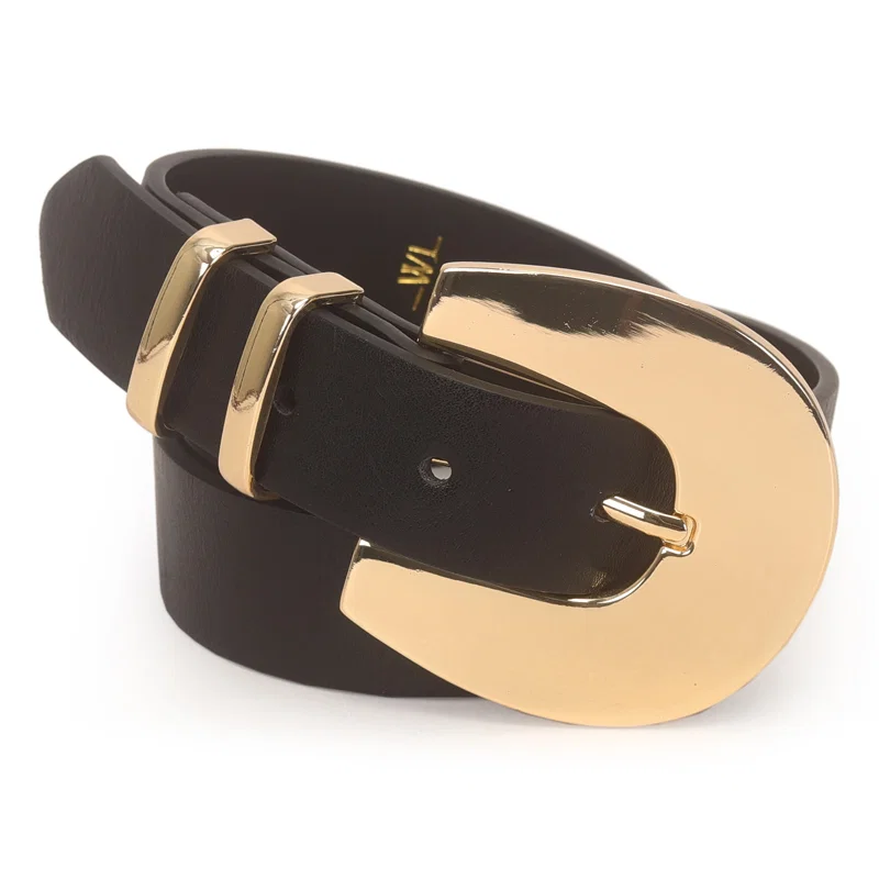 Cinto Feminino Com Fivela Arredondada E Passantes De Metal 2,8cm
