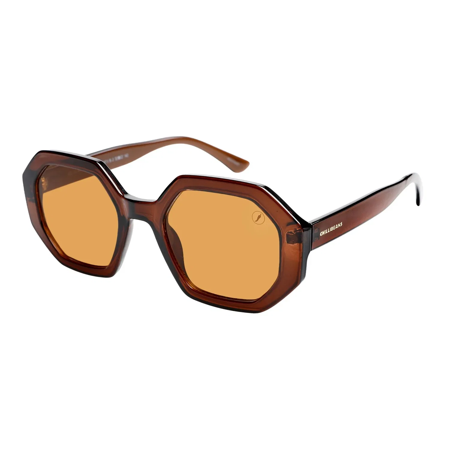 Óculos de Sol Feminino Chilli Beans Trend Redondo Marrom — imagem 1