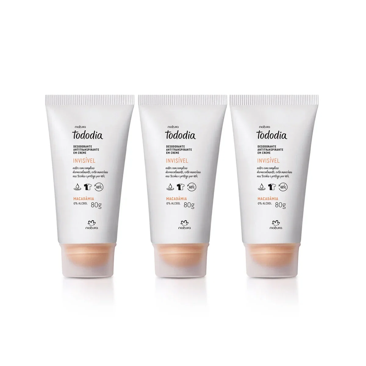 Kit Desodorante Antitranspirante em Creme Tododia Macadâmia 3 un de 80 g