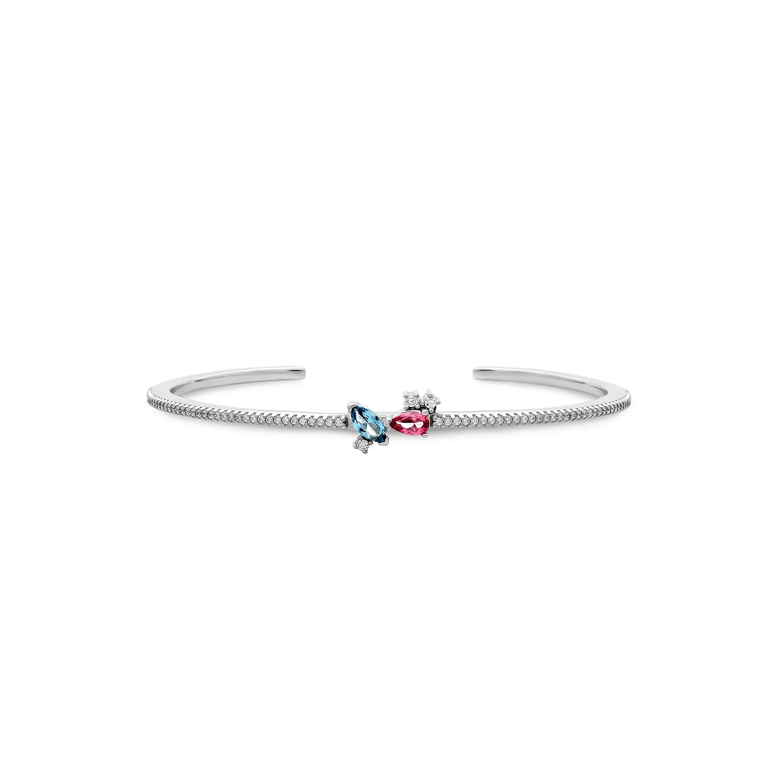 Pulseira Life Éden em Prata 925 com Zircônia Azul, Rosa e Incolor — imagem 1