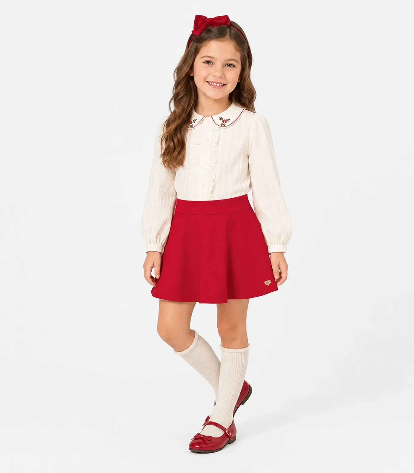 Short Saia Menina Cotton Leve Trick Nick Vermelho