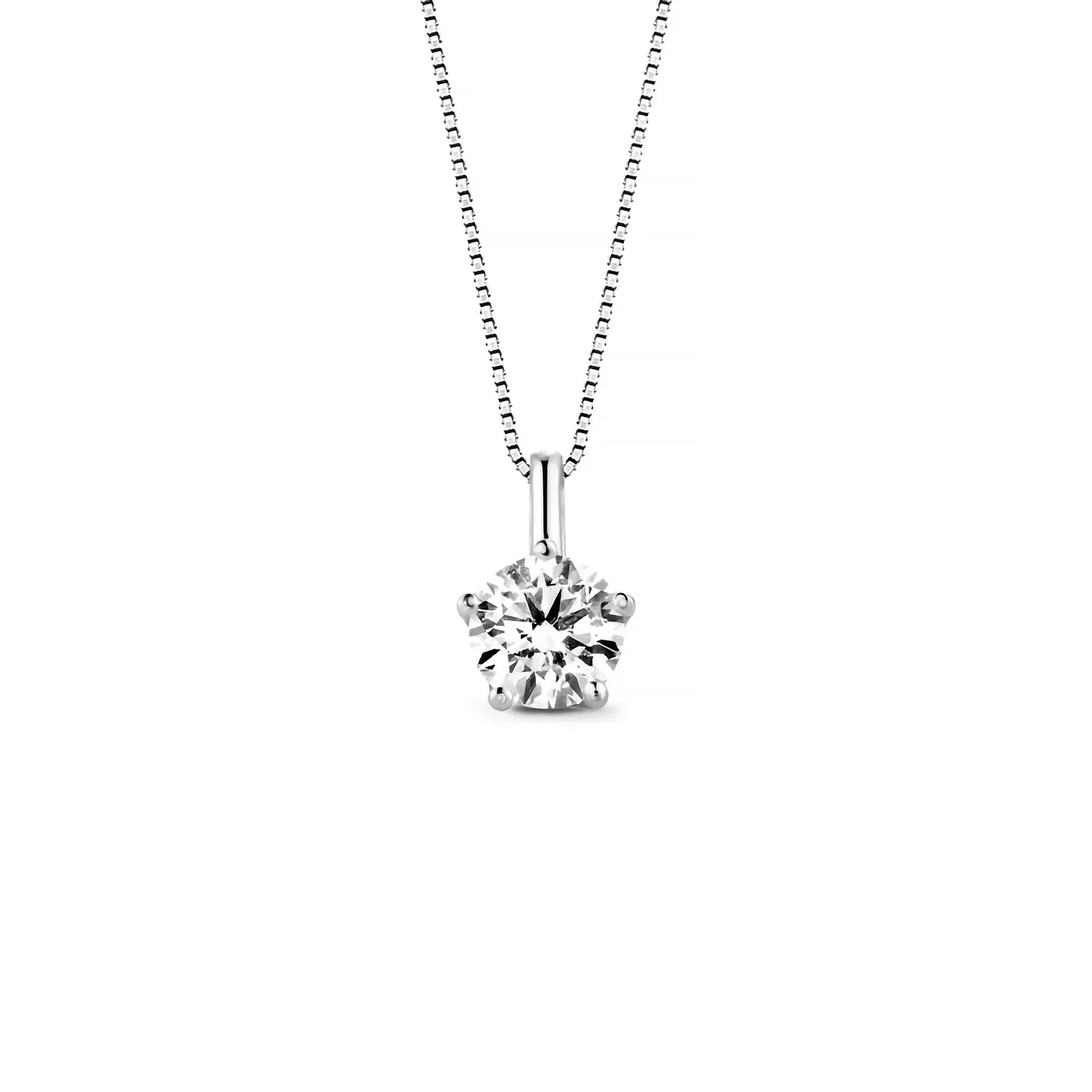 Pingente Solitário Cielo Redondo em Ouro Branco 18k com 1ct de Diamante de Laboratório — imagem 1