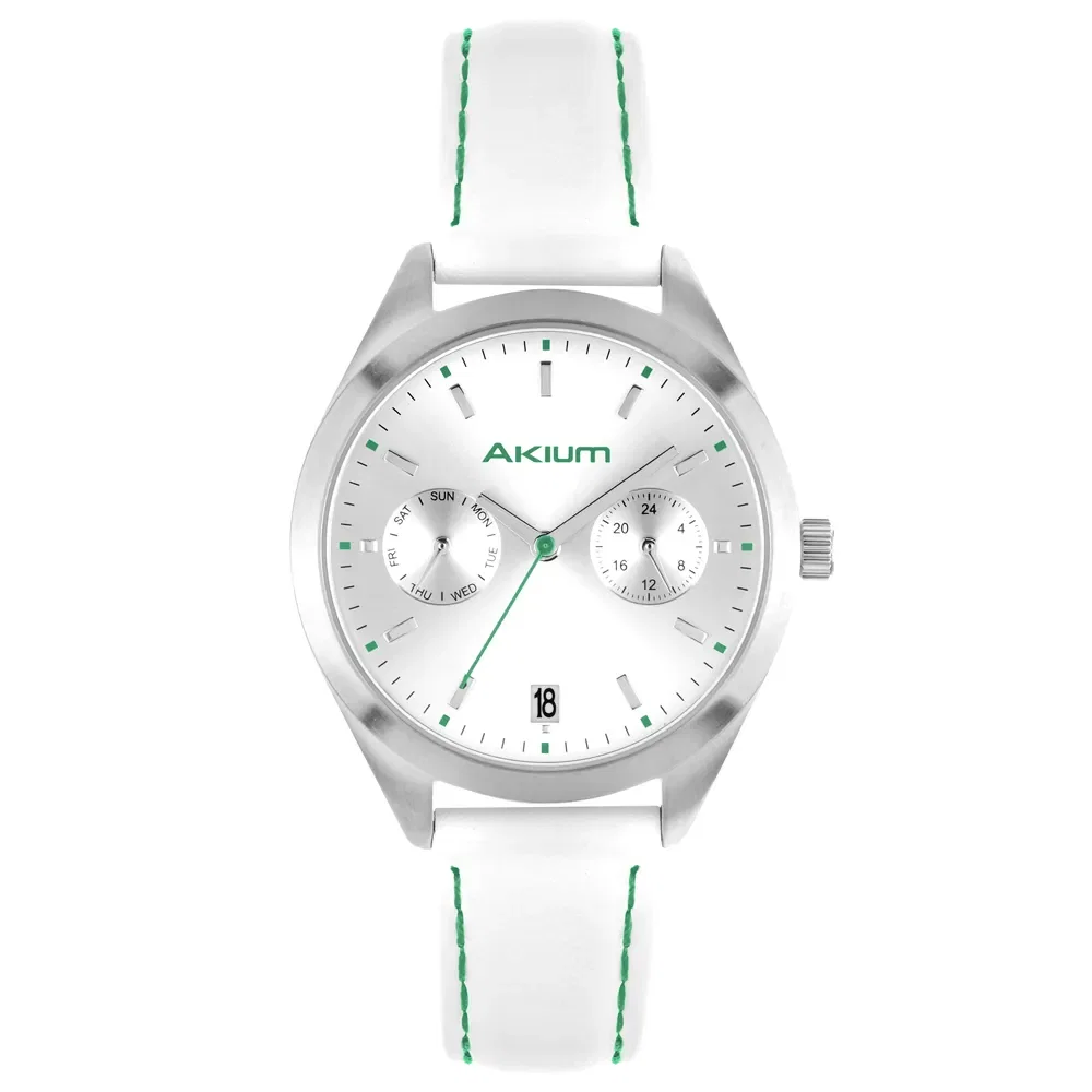 Relógio Akium Feminino Prata e Verde