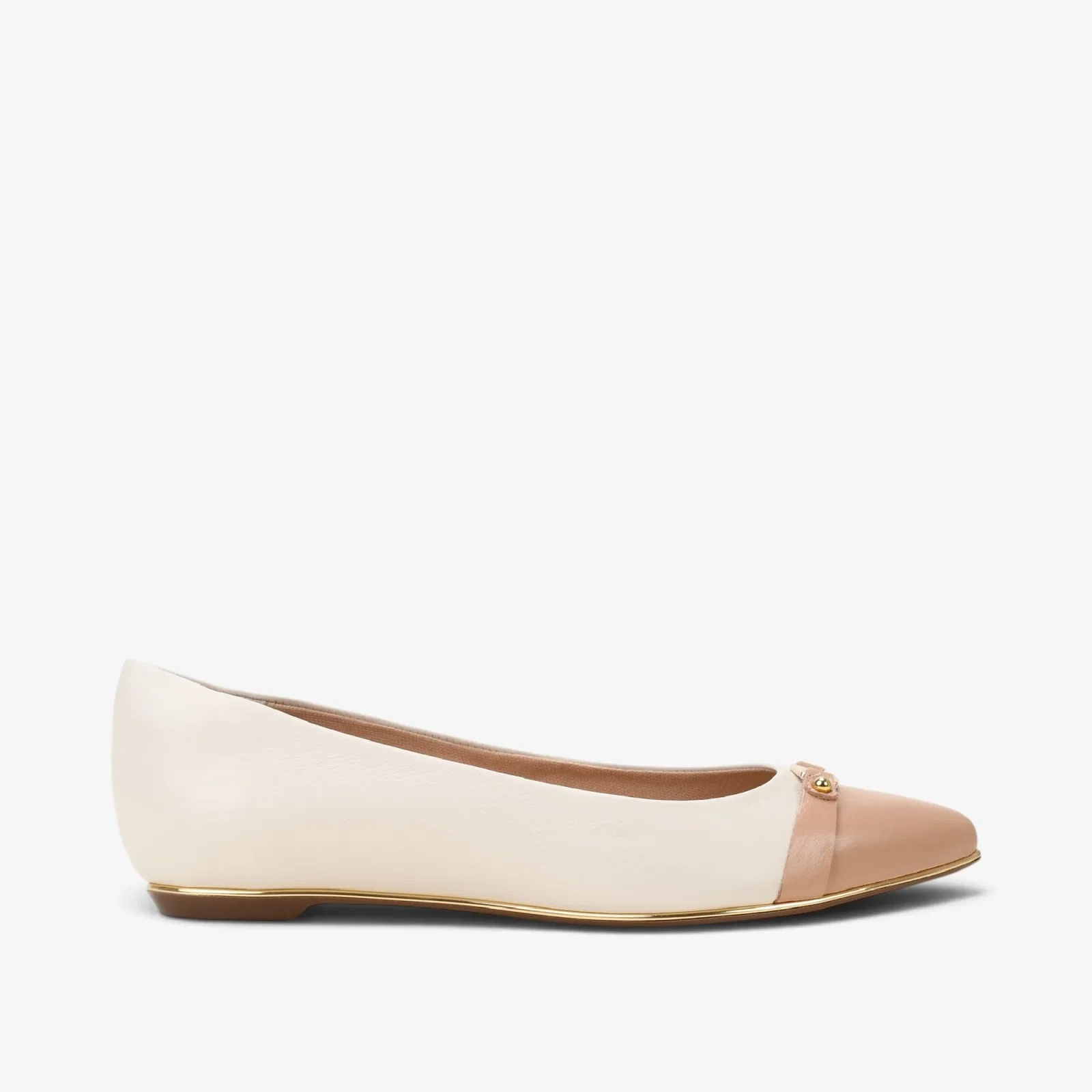 Sapatilha Off White Algodão Couro
