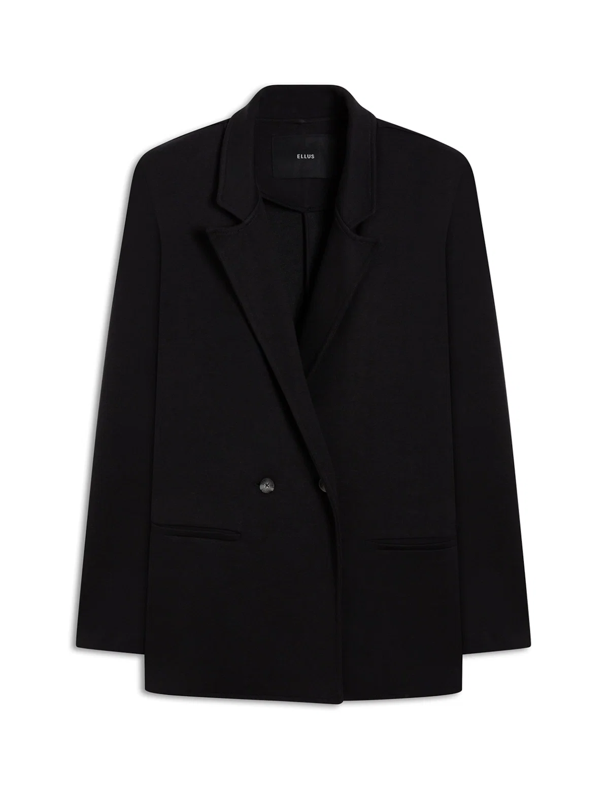 Suedine Double Button Blazer Preto