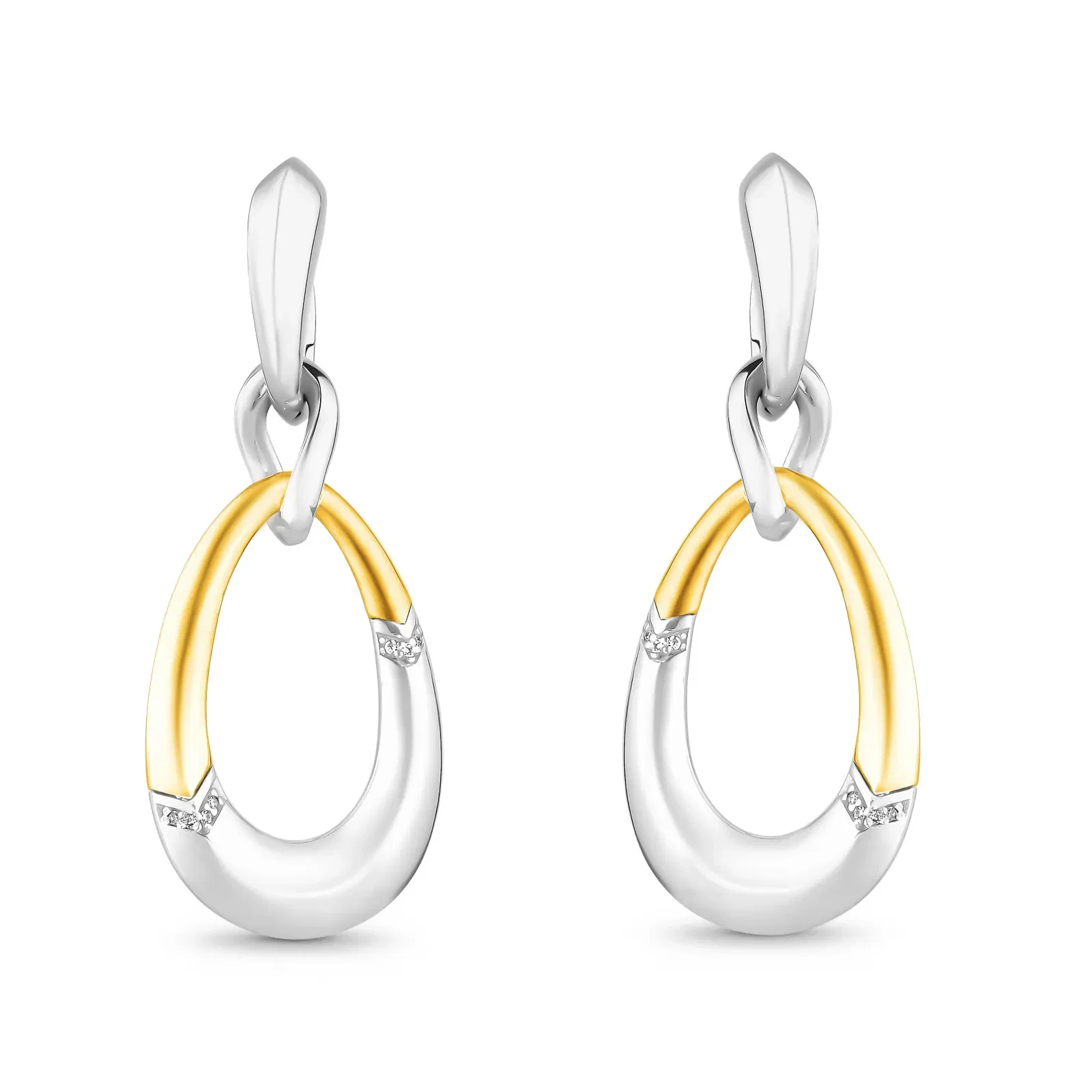 Brinco Astrale em Prata 925 e Ouro Amarelo 18k com Diamantes 0,04 ct — imagem 1