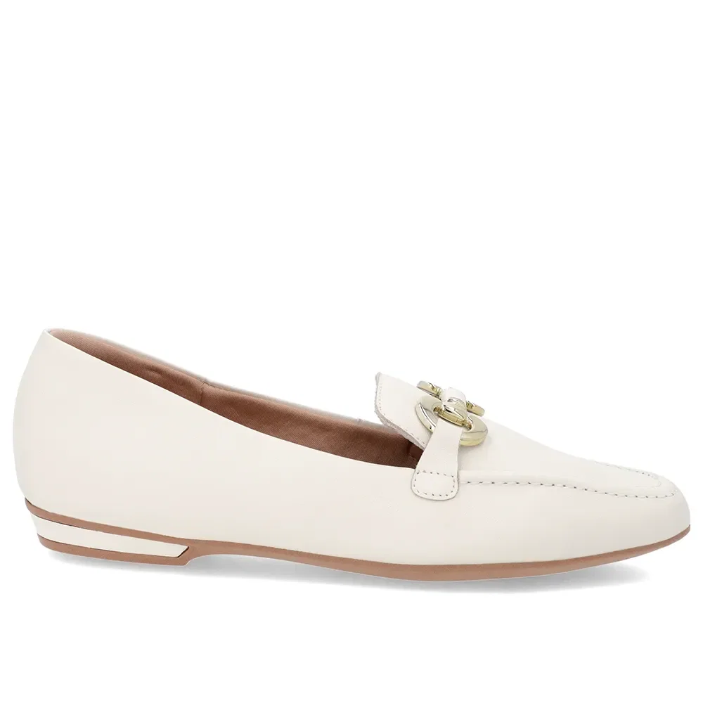 Loafer Branco Marfim Couro Bridão — imagem 1