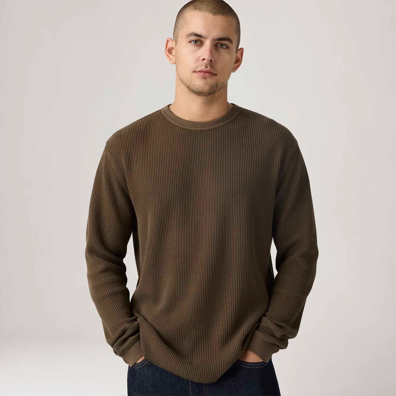 Camiseta Levi's® Relaxed Thermal Manga Longa Marrom — imagem 1