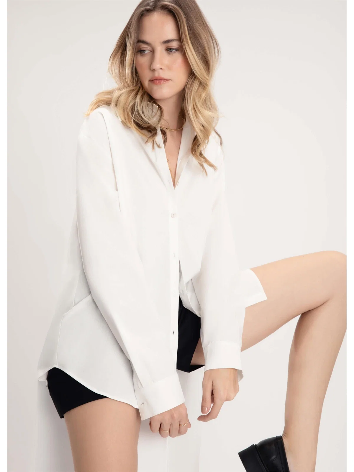 Camisa Visco Span Light Off White