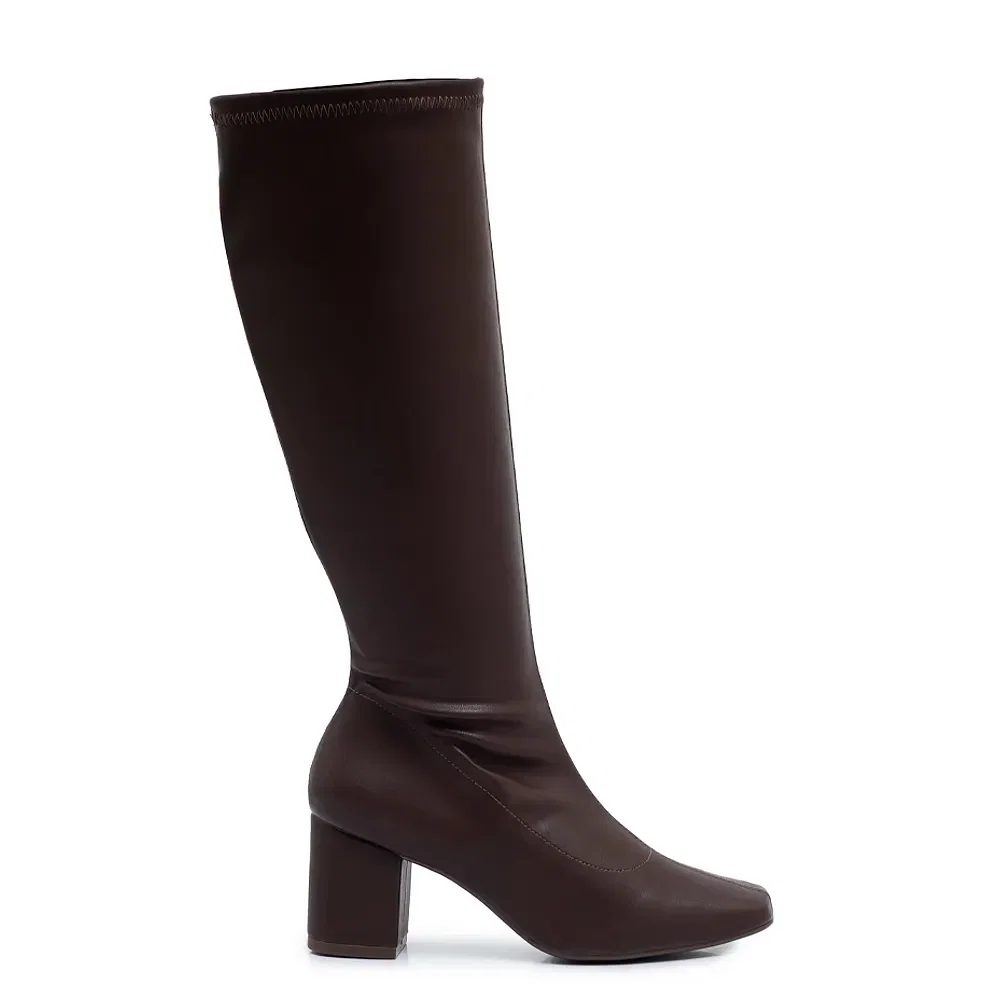 Bota Marrom Cano Longo Stretch