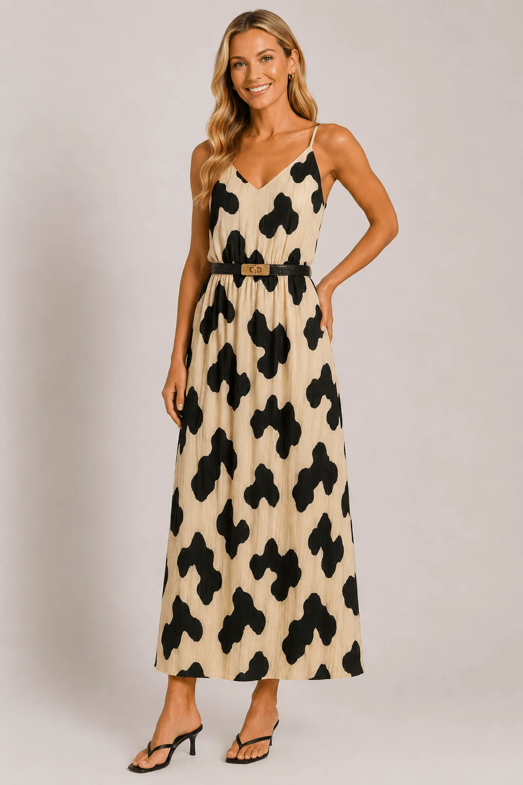 Cinto Couro Fino Croco - Preto — imagem 1
