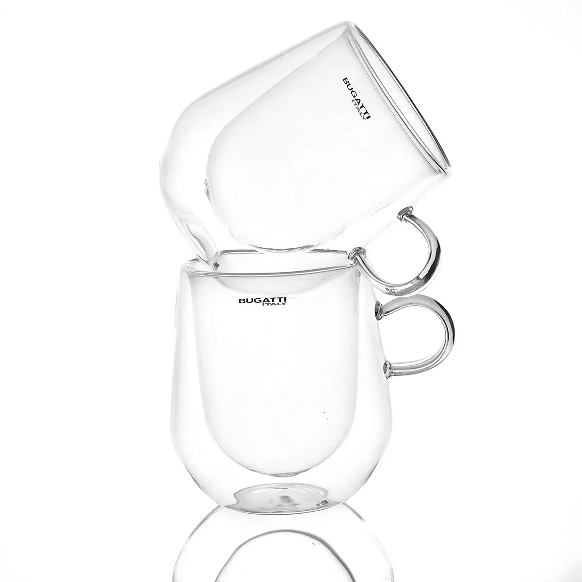 2 Canecas de Parede Dupla em Vidro 300ml Bugatti — imagem 1