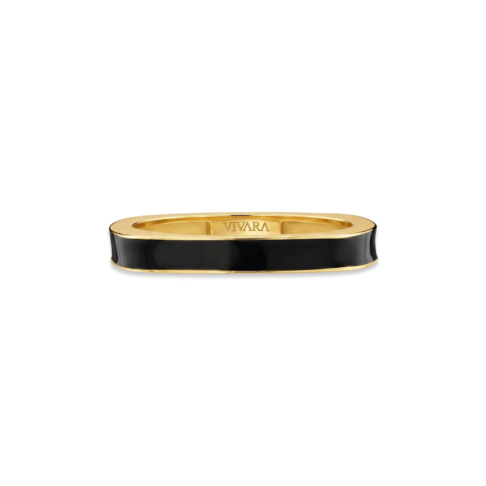 Anel Square em Ouro Amarelo 18k com Esmalte — imagem 1
