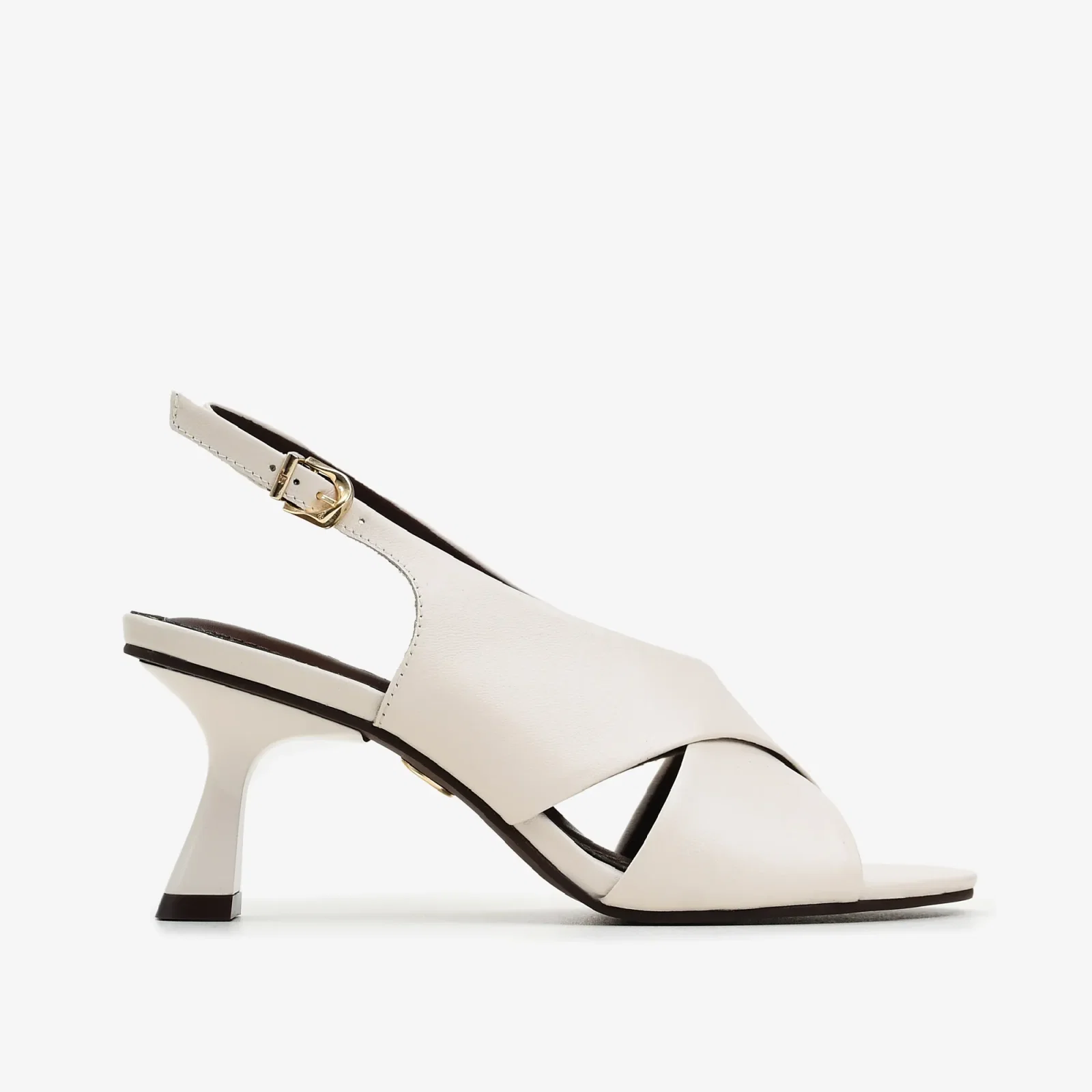 Sandália Off White Algodão Couro — imagem 1