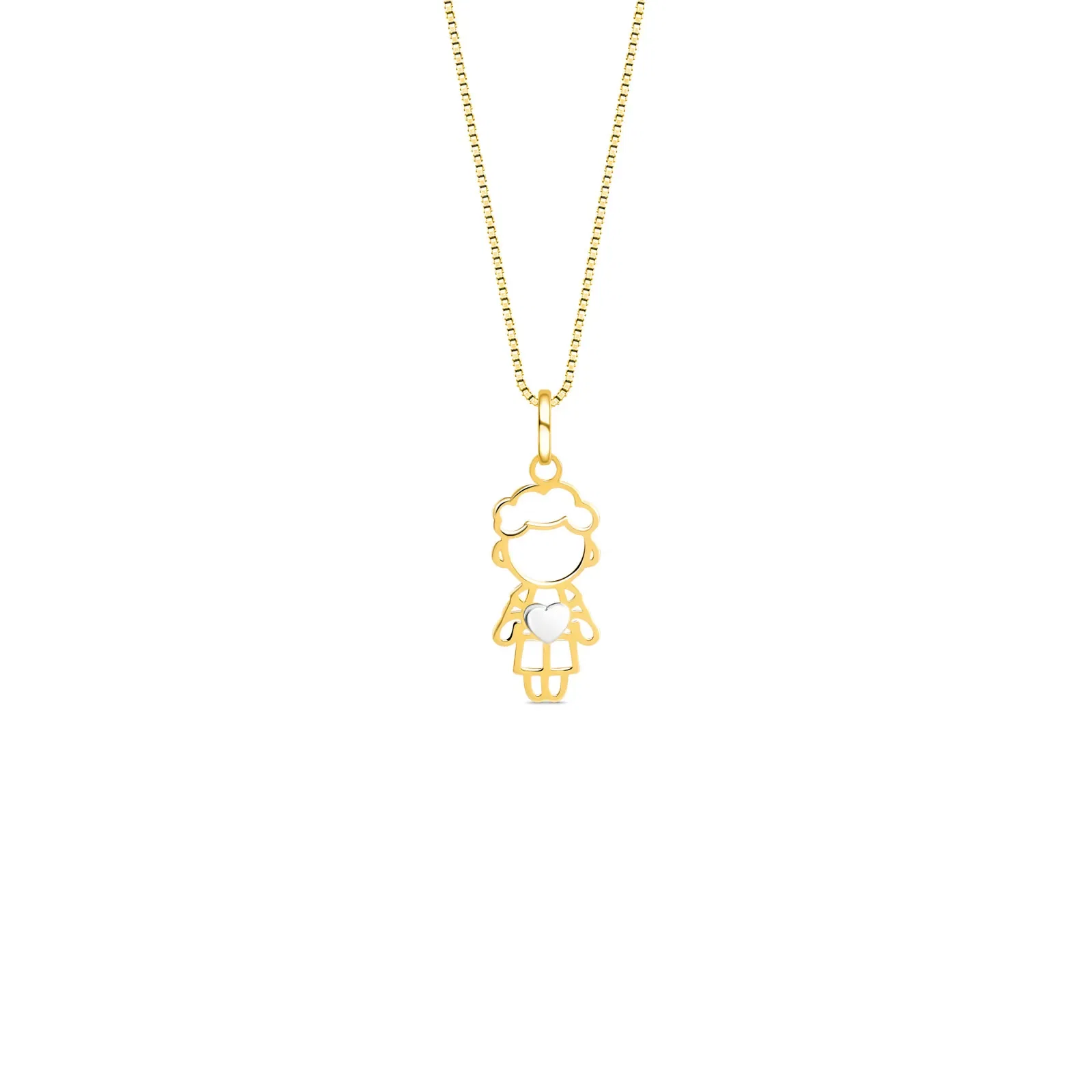 Pingente Menino Coração em Ouro Amarelo 18k — imagem 1