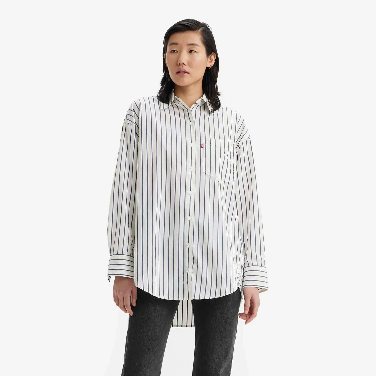 Camisa Levi's® Nola Listrada Azul Manga Longa — imagem 1