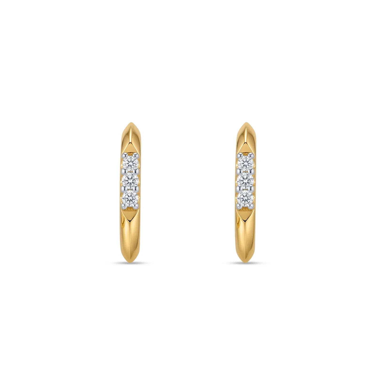 Argola Selina em Ouro Amarelo 18k com Diamantes 0,06 ct, 13mm — imagem 1