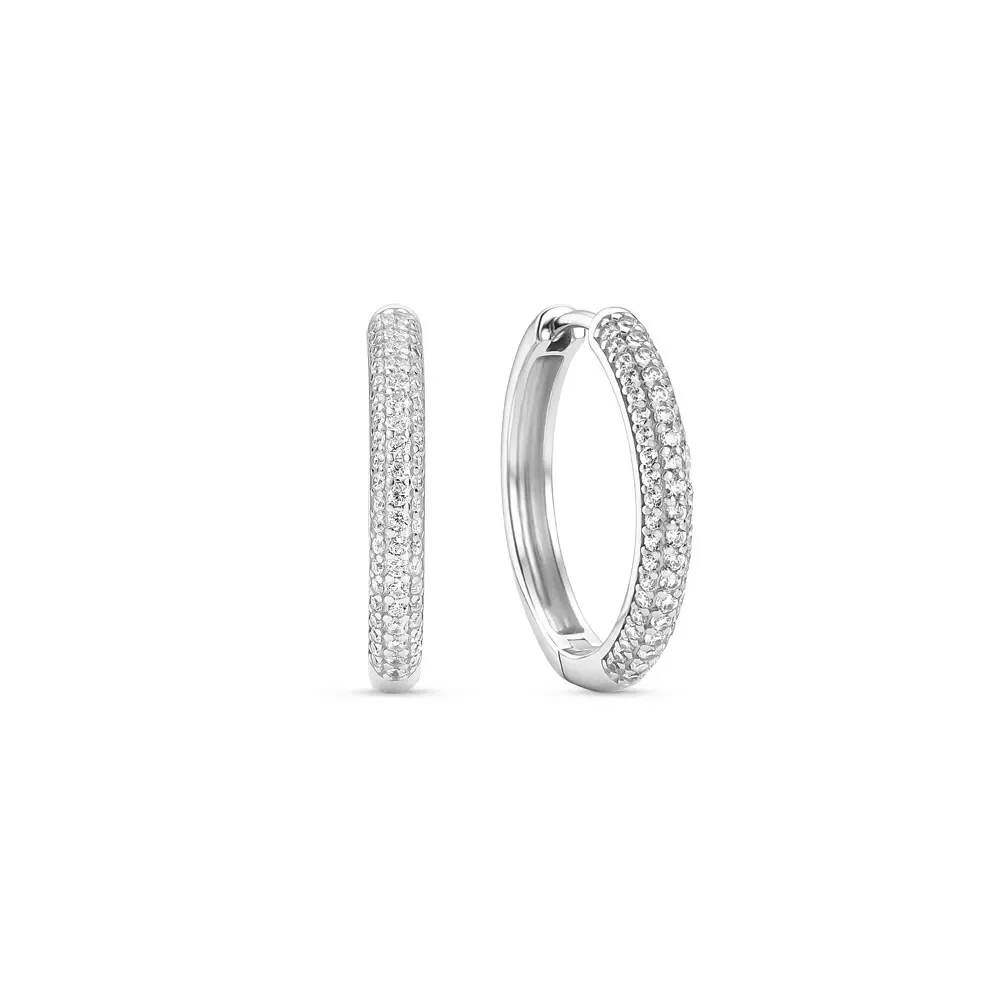 Argola Life Essential em Prata 925 com Pedras Incolores, 22mm — imagem 1