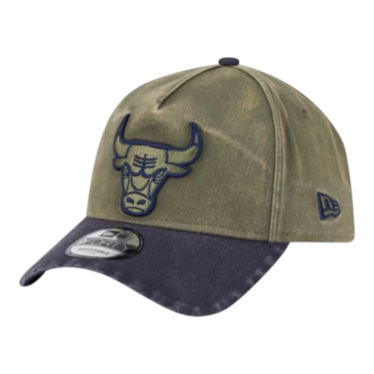 Boné Masculino New Era 940 New Olive Wshd Chicago Bulls Aba Curva