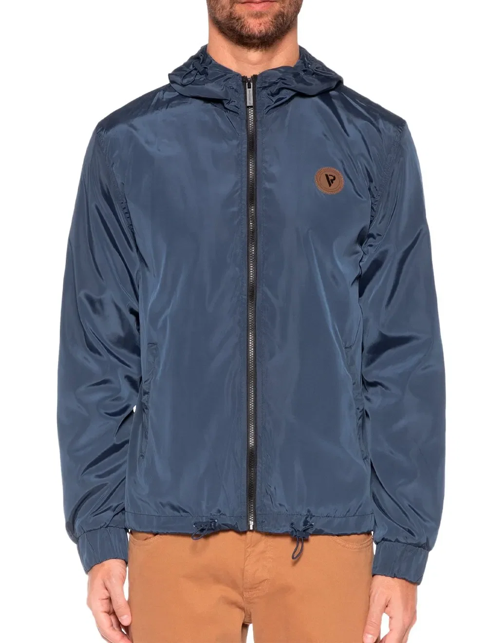 Jaqueta VR Masculina Nylon Tecno Bomber Hoodie Azul Marinho