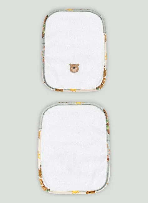 Kit de 2 Toalhas de Boca Comfy em Suedine Atoalhado de Urso (Branco) Up Baby