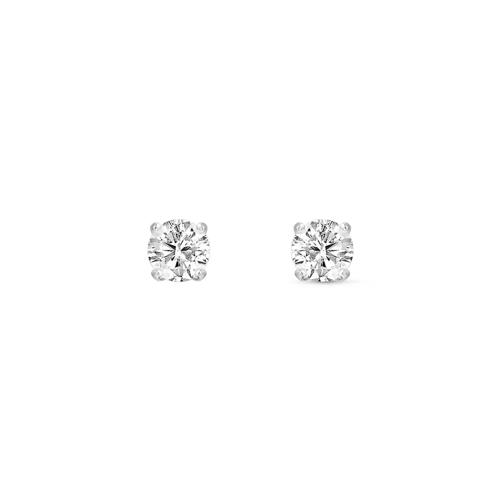 Brinco Solitário Classic em Ouro Branco 18k com 0,60ct de Diamante — imagem 1