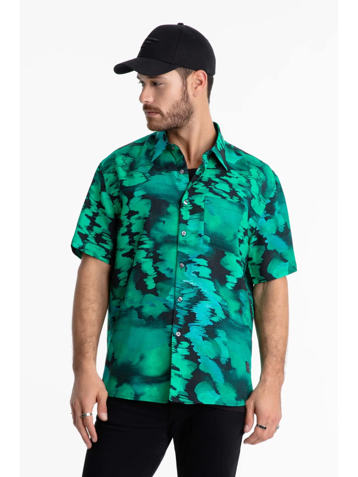 Camisa Visco Watercolor New Surf Anatomic Verde — imagem 1