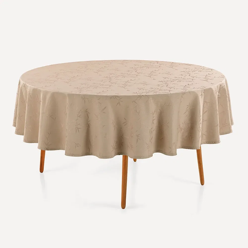 Toalha de Mesa Redonda 6 Lugares Veríssimo Amendoa — imagem 1