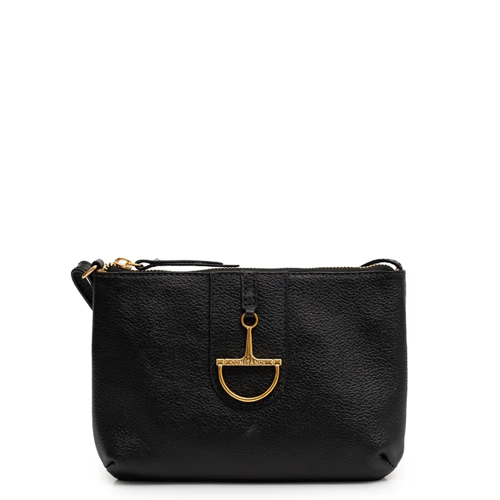Bolsa Tiracolo Couro Bridão Preta