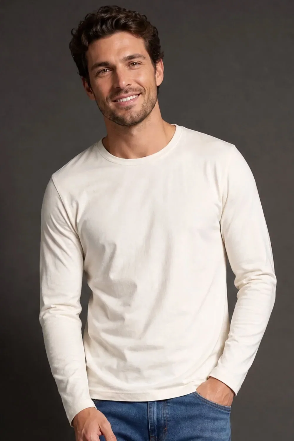 Camiseta Masculina Manga Longa Polo Wear Off White