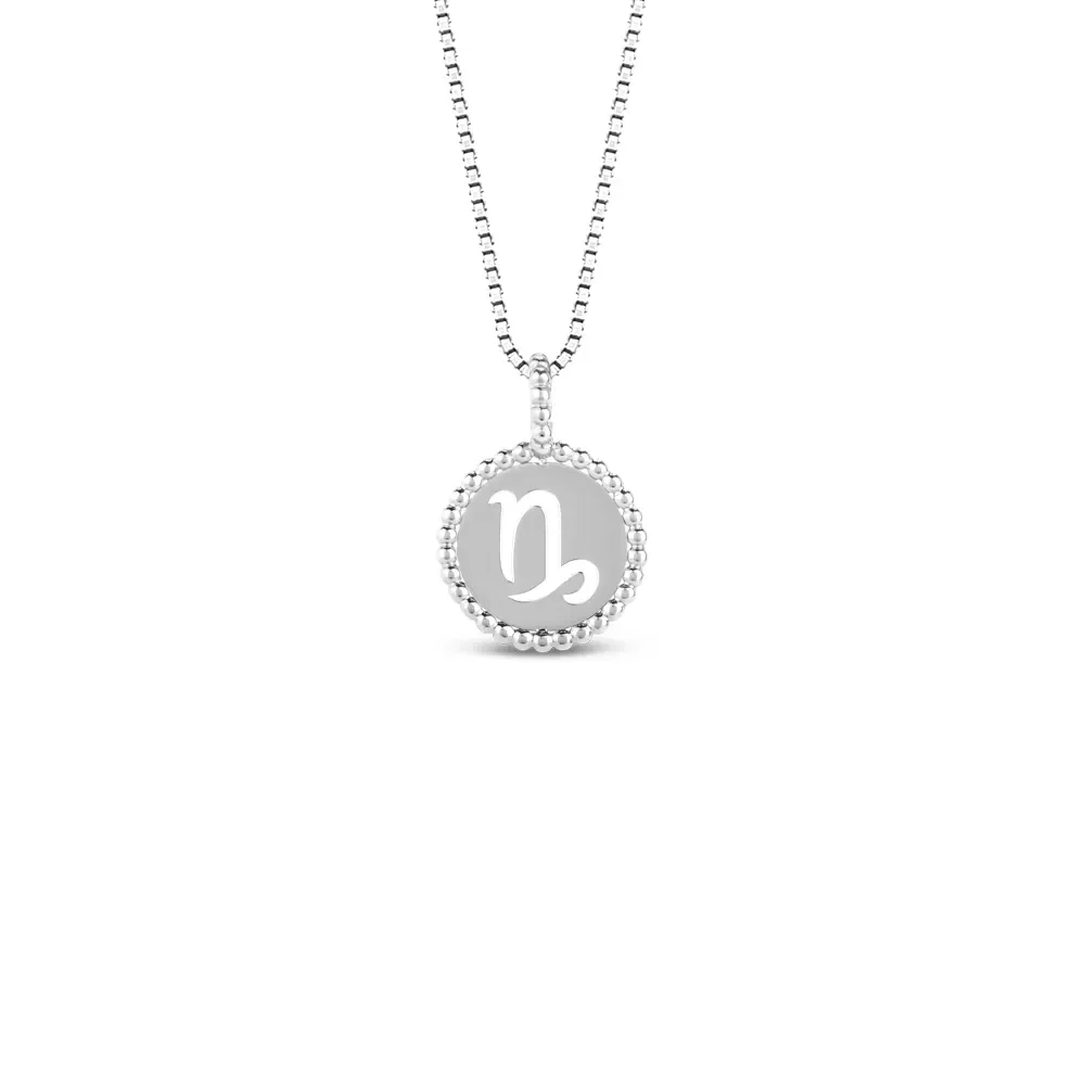 Pingente Signo Capricórnio em Ouro Branco 18k, 15mm — imagem 1