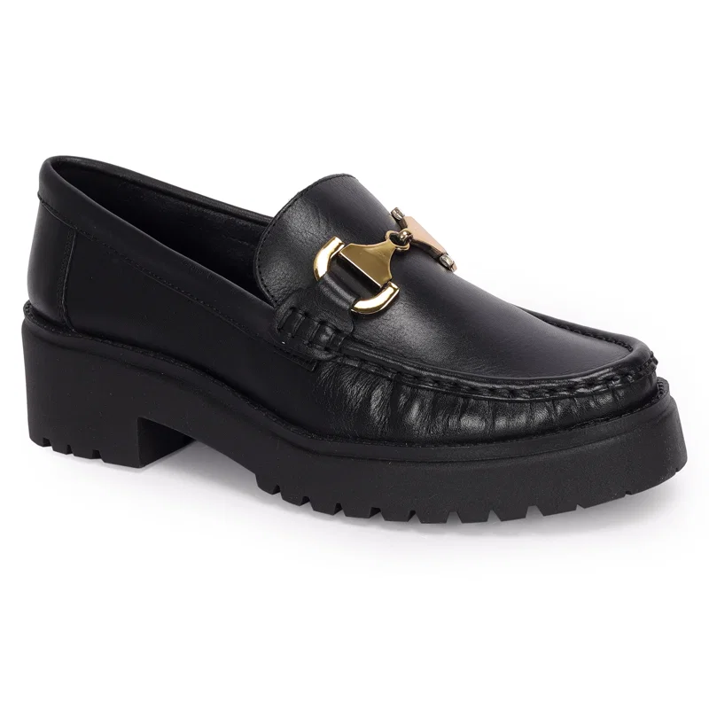 Loafer Couro Metal