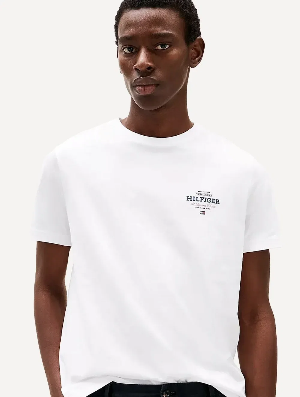 Camiseta Tommy Hilfiger Masculina Regular Monotype All American Branca — imagem 1