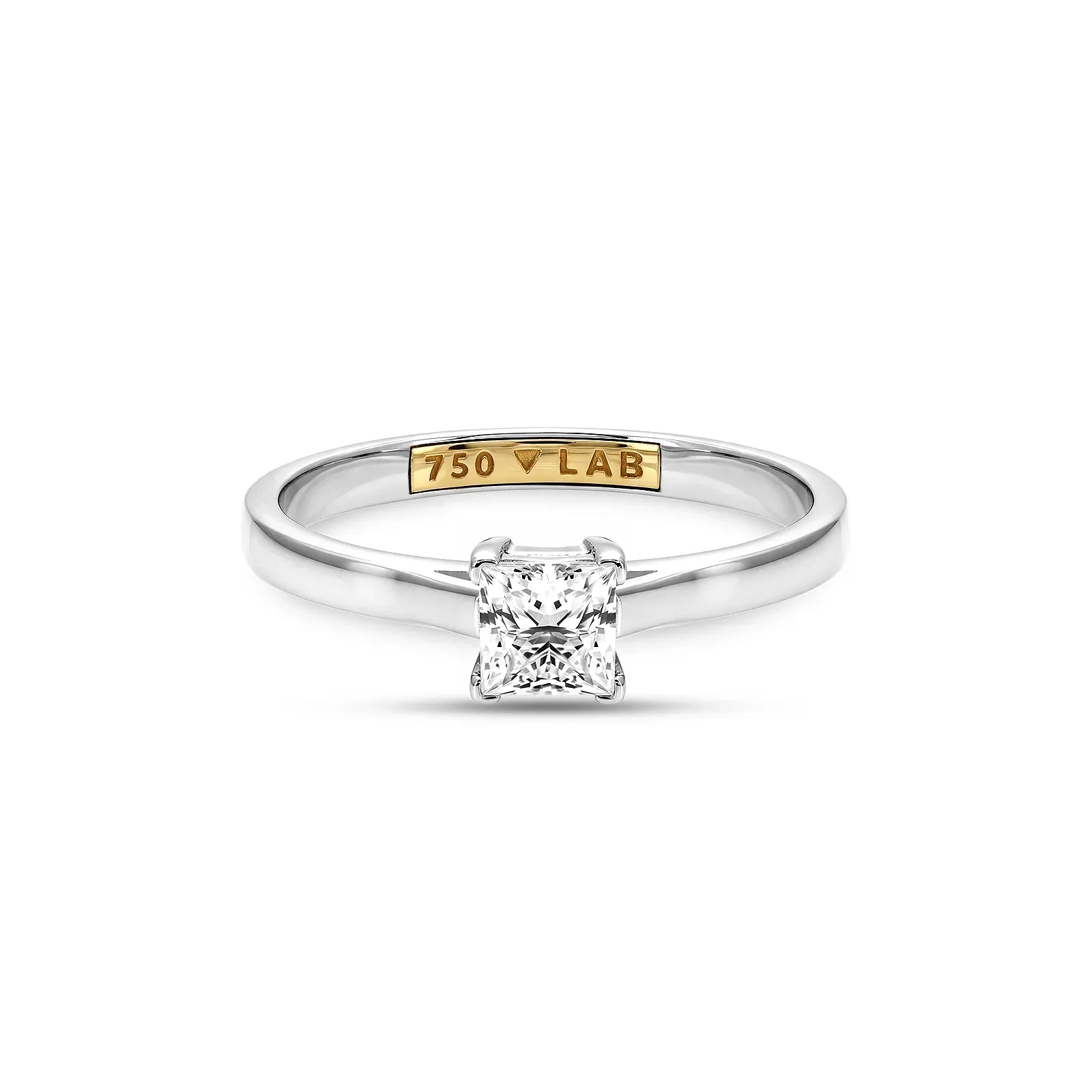 Anel Solitário Cielo em Ouro Branco 18k com 0,3ct de Diamante de Laboratório