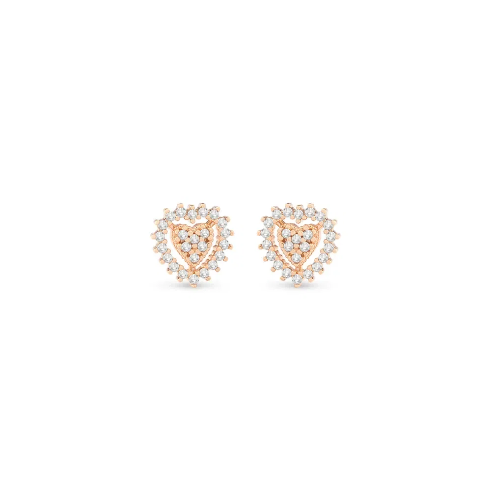 Brinco Spot em Ouro Rosé 18k com Diamantes