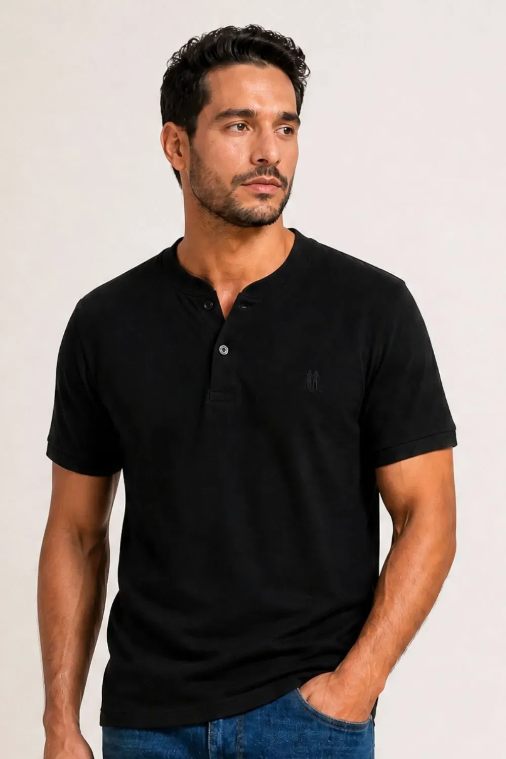 Polo Masculina Gola Portuguesa Polo Wear Preto