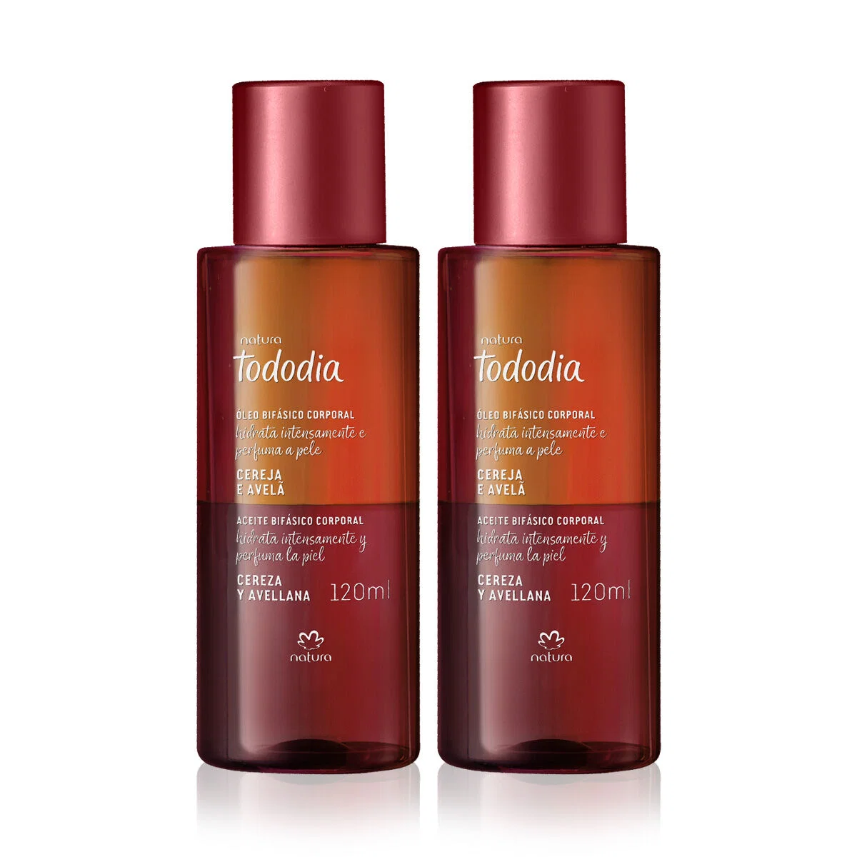 Kit Óleo Corporal Bifásico Tododia Cereja e Avelã (2 unidades)